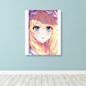 Blauwe ogen canvas afdruk (Insitu (Houten vloer))