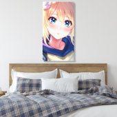 Blauwe ogen canvas afdruk (Insitu (Slaapkamer))