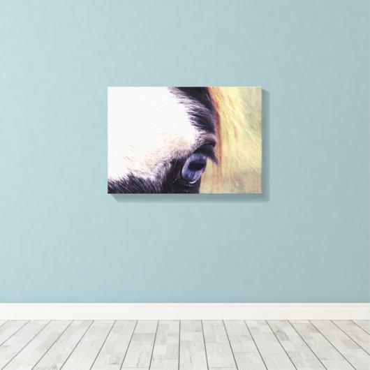 Blauwe ogen canvas afdruk (Insitu (Houten vloer))