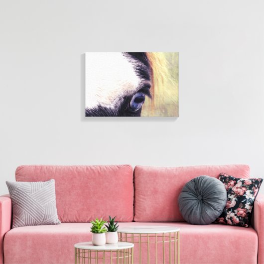 Blauwe ogen canvas afdruk (Insitu (Woonkamer))