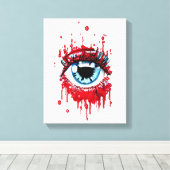 Blauwe ogen Driving Bloedhorror donkere gothic kun Canvas Afdruk (Insitu (Houten vloer))