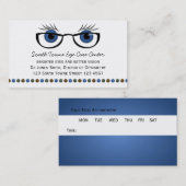 Blauwe ogen en glazen ogen afsprakenkaartje (Voorkant / Achterkant)