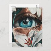 Blauwe ogen en witte lelies briefkaart (Voorkant / Achterkant)