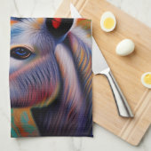 Blauwe ogen ezel *personaliseer* theedoek (Quarter Fold)