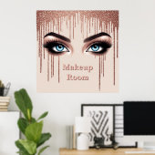✨ Blauwe Ogen Glitter Make-up Muur Decoratie Voor  (Thuiskantoor)