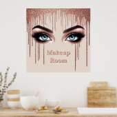 ✨ Blauwe Ogen Glitter Make-up Muur Decoratie Voor  (Keuken)