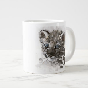 Blauwe ogen grote koffiekop