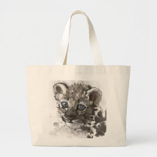 Blauwe ogen grote tote bag