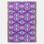 Blauwe ogen in paarse bladeren Donkere botanische  Deken (Voorkant Verticaal)