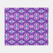 Blauwe Ogen in Paarse Gebladerte Donkere Botanisch Fleece Deken (Voorkant (Horizontaal))