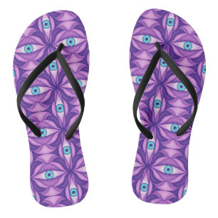 Blauwe Ogen in Paarse Gebladerte Donkere Botanisch Teenslippers