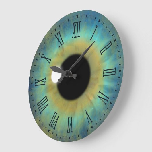 Blauwe ogen Iris Eyeball Large Round Roman Clock Grote Klok (Hoek)