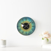 Blauwe ogen Iris Eyeball Medium Round Roman klok (Huis)