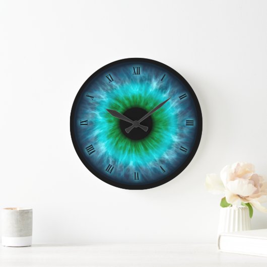 Blauwe ogen irismuurklok grote klok (Huis)
