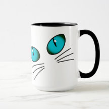 Blauwe Ogen Kat Kop Mok, Cute Kat Liefhebber Koffi