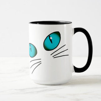 Blauwe Ogen Kat Kop Mok, Cute Kat Liefhebber Koffi