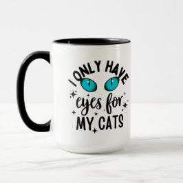 Blauwe Ogen Kat Kop Mok, Cute Kat Liefhebber Koffi
