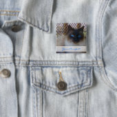 Blauwe ogen Kat Uw vruchtvlees Button (In situ)