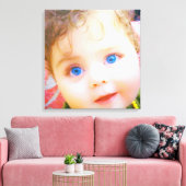 Blauwe ogen kinder canvas afdruk (Insitu (Woonkamer))