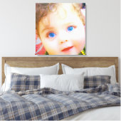 Blauwe ogen kinder canvas afdruk (Insitu (Slaapkamer))