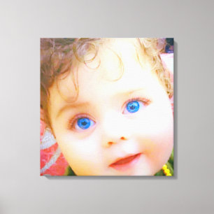 Blauwe ogen kinder canvas afdruk