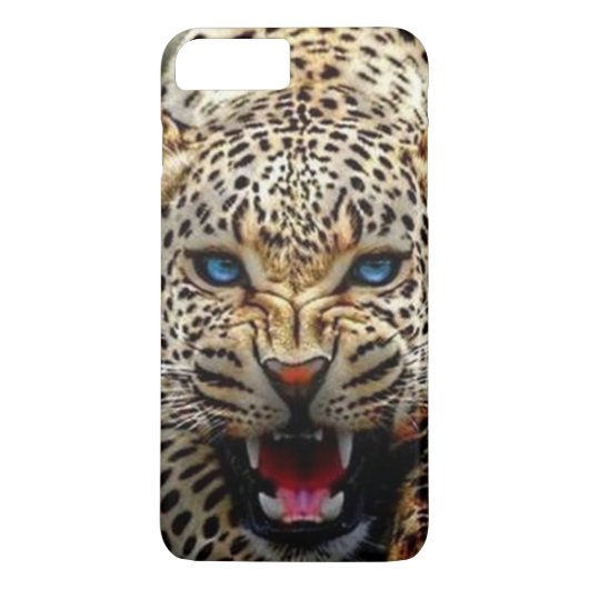 Blauwe ogen luipaard iPhone hoesje (Achterkant)