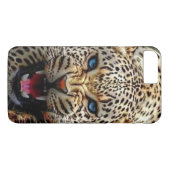 Blauwe ogen luipaard iPhone hoesje (Achterkant (Horizontaal))