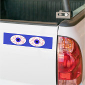 blauwe ogen met bloedschot bumpersticker (Op Truck)
