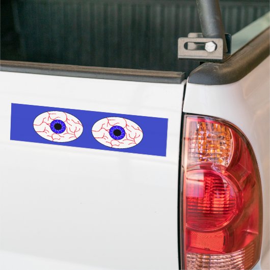 blauwe ogen met bloedschot bumpersticker (Op Truck)