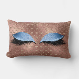 Blauwe Ogen Metallic Glitter Make-up Wimpers Harte Kussen