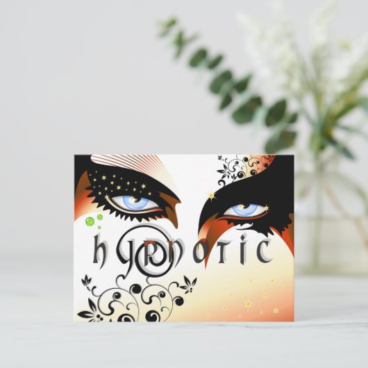 Blauwe ogen Mode make-up Briefkaart (Staand voorkant)