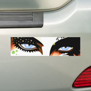 Blauwe ogen Mode make-up Bumpersticker