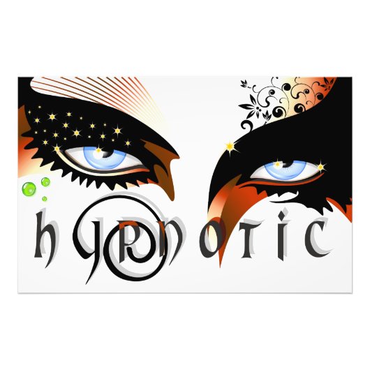 Blauwe ogen Mode make-up Foto Afdruk (Voorkant)