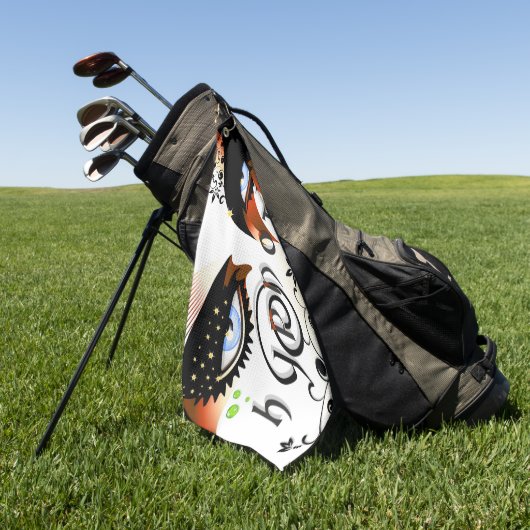 Blauwe ogen Mode make-up Golfhanddoek (Groen)