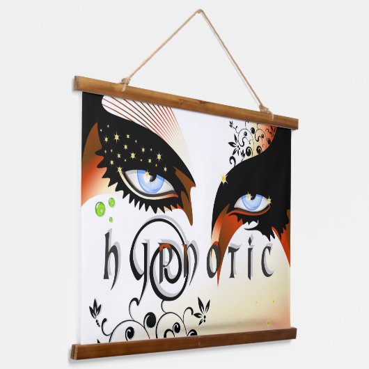 Blauwe ogen Mode make-up Hangend Wandkleed (Gebogen)