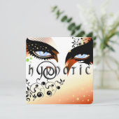 Blauwe ogen Mode make-up Kaart (Staand voorkant)