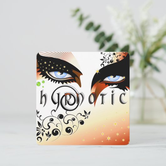 Blauwe ogen Mode make-up Kaart (Staand voorkant)