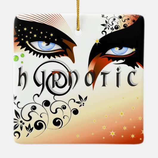 Blauwe ogen Mode make-up Keramisch Ornament (Achterkant)