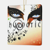 Blauwe ogen Mode make-up Keramisch Ornament (Links)