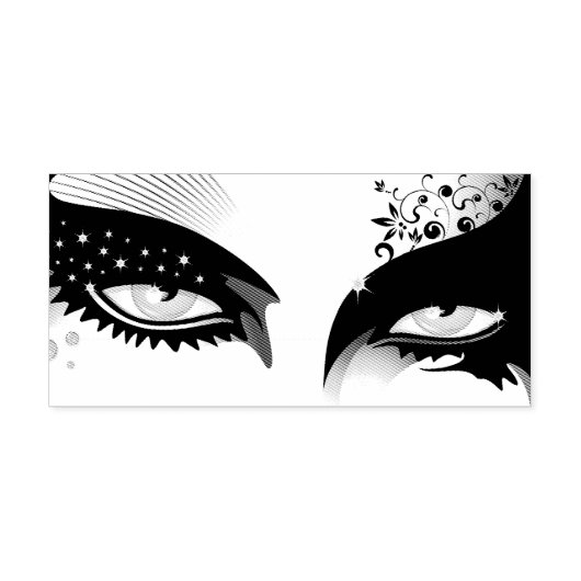 Blauwe ogen Mode make-up Rubberstempel (Afrduk)