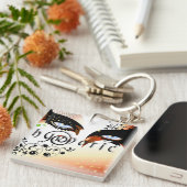 Blauwe ogen Mode make-up Sleutelhanger (Voorkant Rechts)