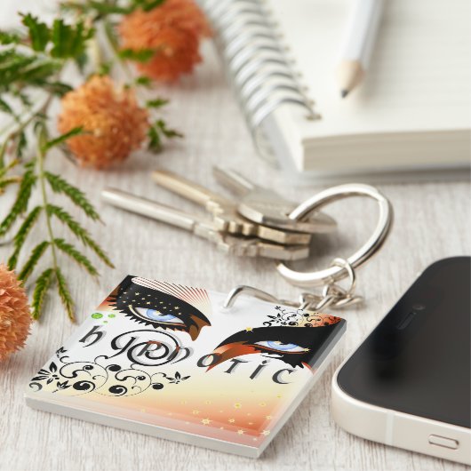 Blauwe ogen Mode make-up Sleutelhanger (Voorkant Rechts)