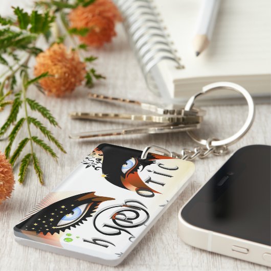 Blauwe ogen Mode make-up Sleutelhanger (Voorkant Rechts)