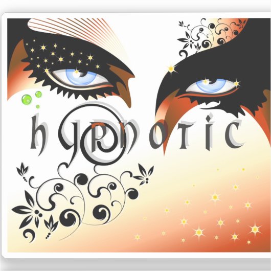 Blauwe ogen Mode make-up Sticker (Voorkant)