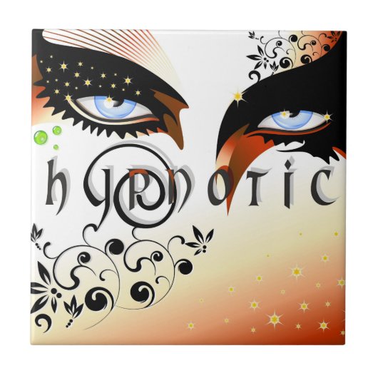 Blauwe ogen Mode make-up Tegeltje (Voorkant)