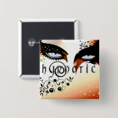 Blauwe ogen Mode make-up Vierkante Button 5,1 Cm (Voorkant /achterkant)