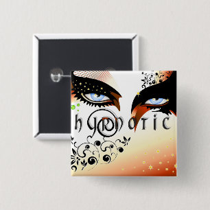 Blauwe ogen Mode make-up Vierkante Button 5,1 Cm