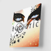 Blauwe ogen Mode make-up Vierkante Klok (Hoek)