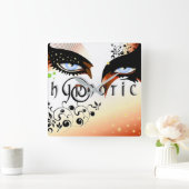 Blauwe ogen Mode make-up Vierkante Klok (Huis)