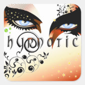 Blauwe ogen Mode make-up Vierkante Sticker (Voorkant)